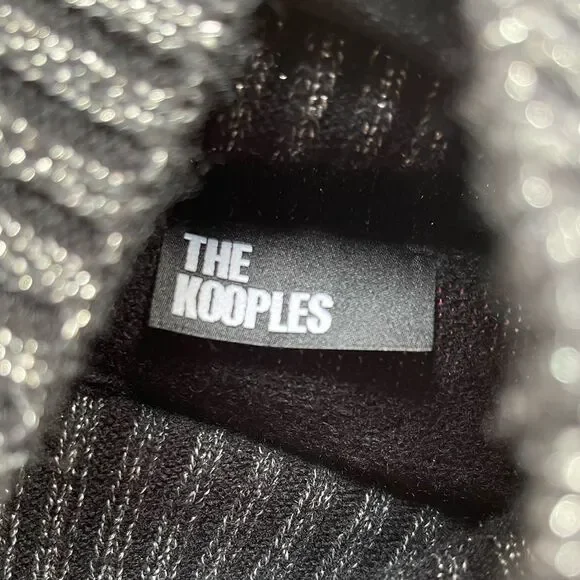 The Kooples button-shoulder metallic black turtleneck sweater NWT - Picture 8 of 12